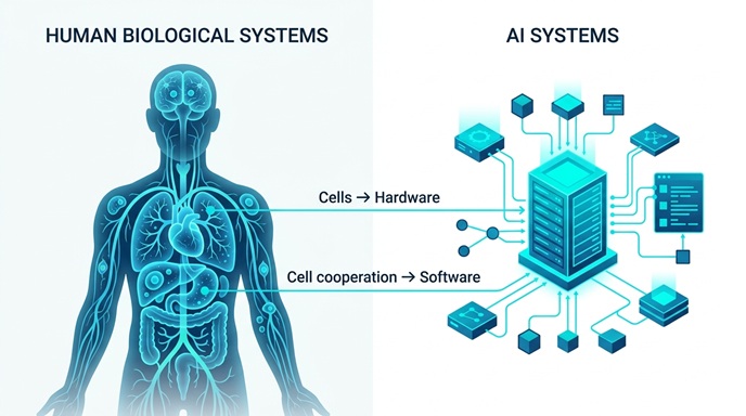 人間とAIの対比モデル